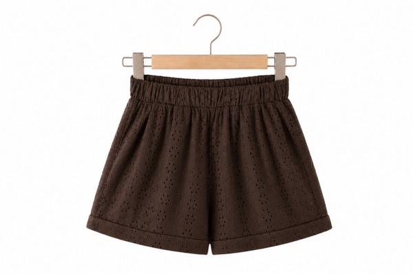 Broderie short (bruin) 🤎 Verzenddatum 3-6-2026