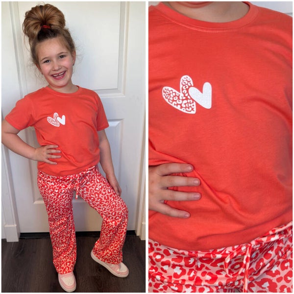 T-shirt Cheetah Hartjes (Koraal Oranje)