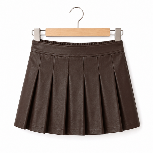 Letherlook Plooienskort (Bruin)
