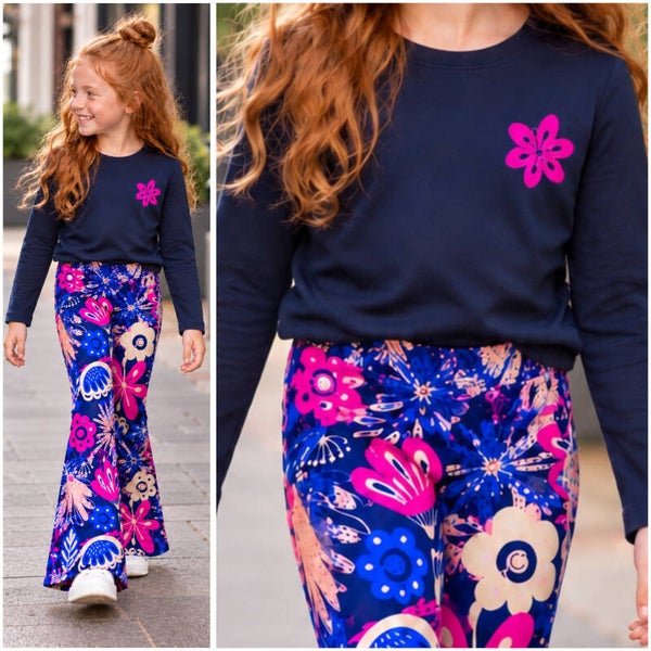 Longsleeve FLOWER (navy