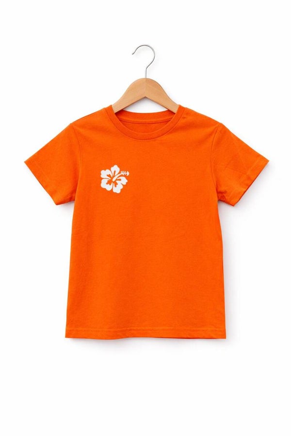T-Shirt Oranje bloem borst