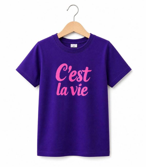 T-Shirt C'est la vie Paars 💜