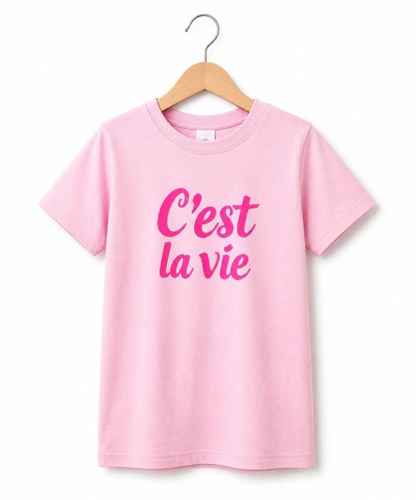 T-Shirt C'est la vie licht roze 🩷