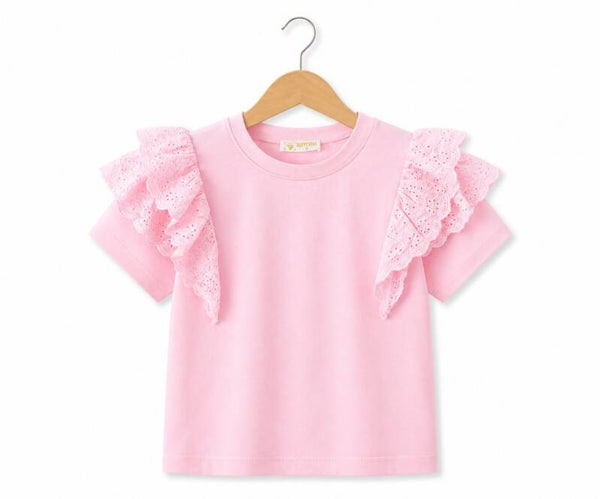 T-Shirt dubbele ruffle Roze 🩷