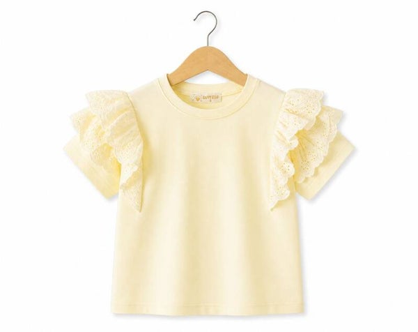 T-Shirt dubbele ruffle Geel 💛