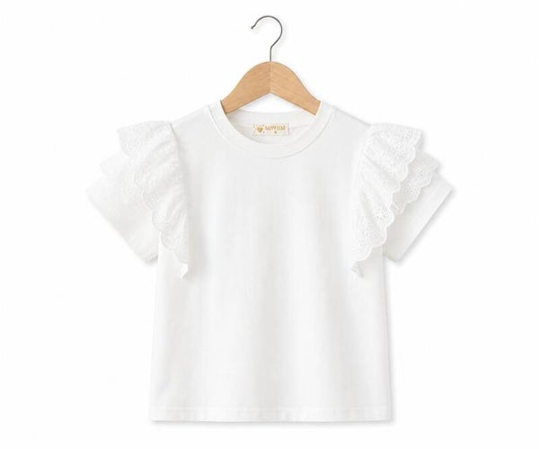 T-Shirt dubbele ruffle wit 🤍