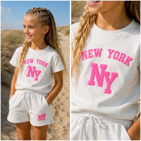 Comfy set New york wit/roze
