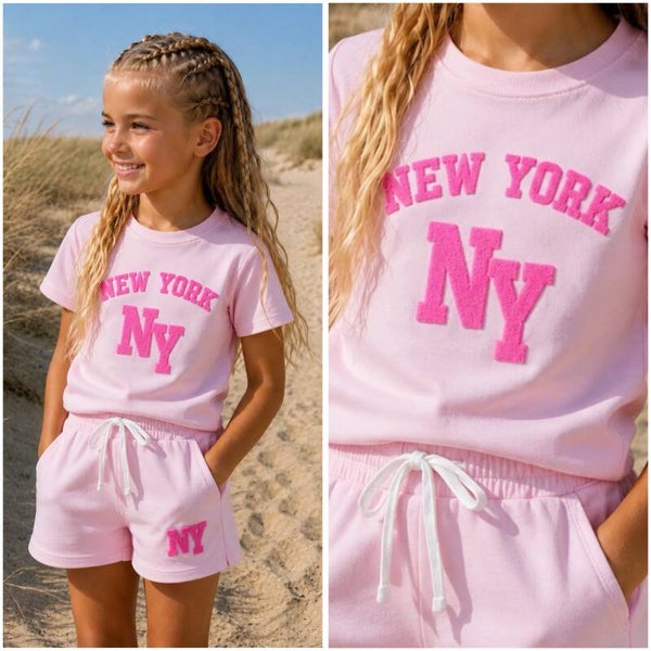 Comfy set New york licht roze 🩷