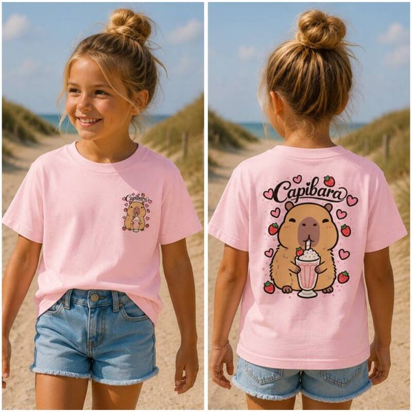 T-Shirt Capibara Licht Roze