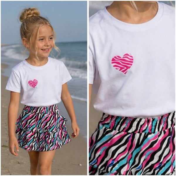 T-Shirt zebra wit/passion pink 🤍🩷