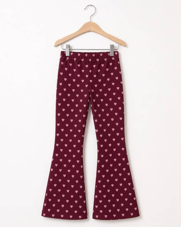 Flared broek Bordeaux hart 🩷