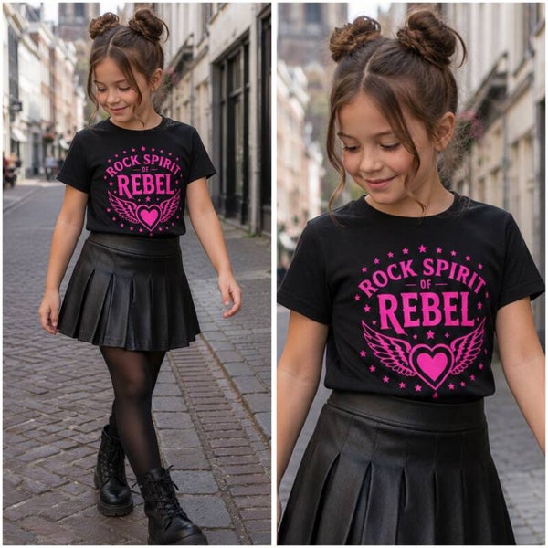 T-Shirt ROCK SPIRIT OF REBEL zwart