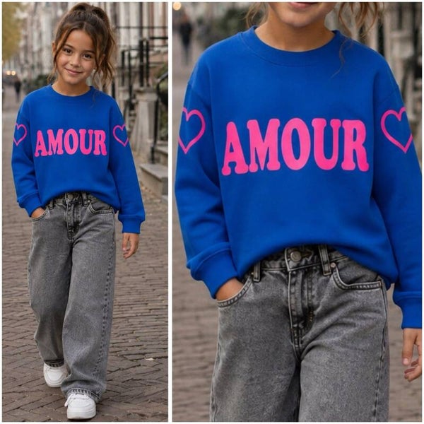 Sweater Amour KOBALT/ROZE