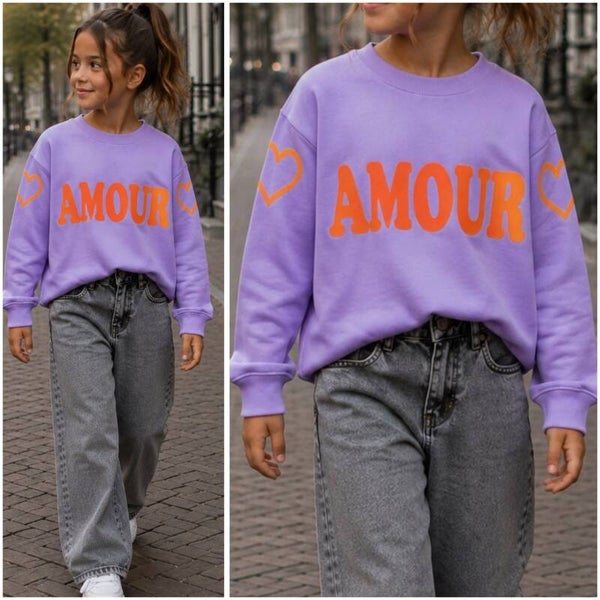 Sweater Amour LILA/ORANJE