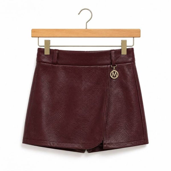 Letherlook skort (Bordeaux rood )