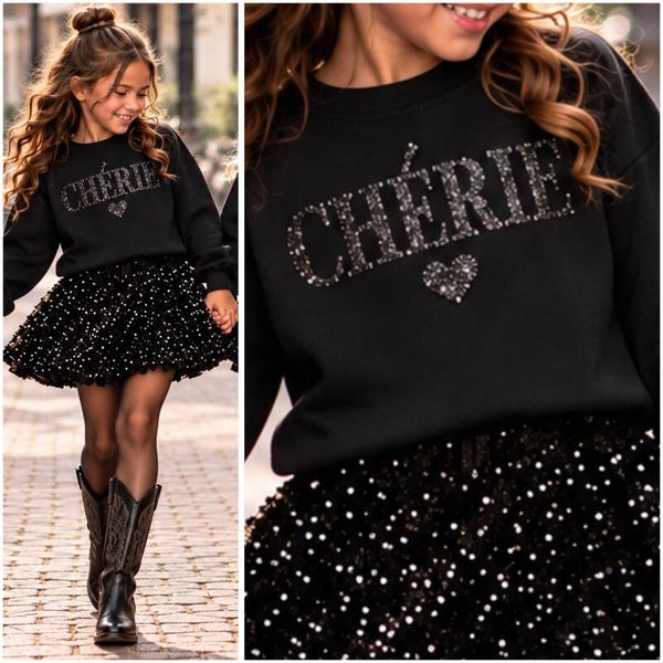 Sweater CHERIE (zwart/glitterzwart)