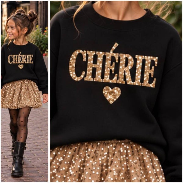 Sweater CHERIE (zwart/glittergoud)