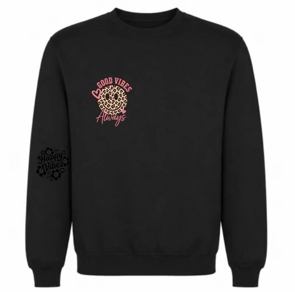Sweater SMILEY GOODVIBES (zwart)