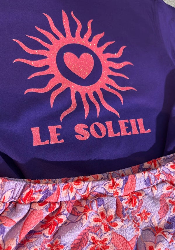 T-Shirt LE SOLEIL (paars/koraal glitter)