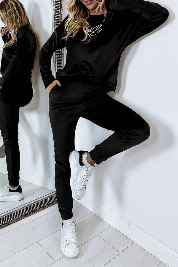 Komplet welurowy Emma czarny