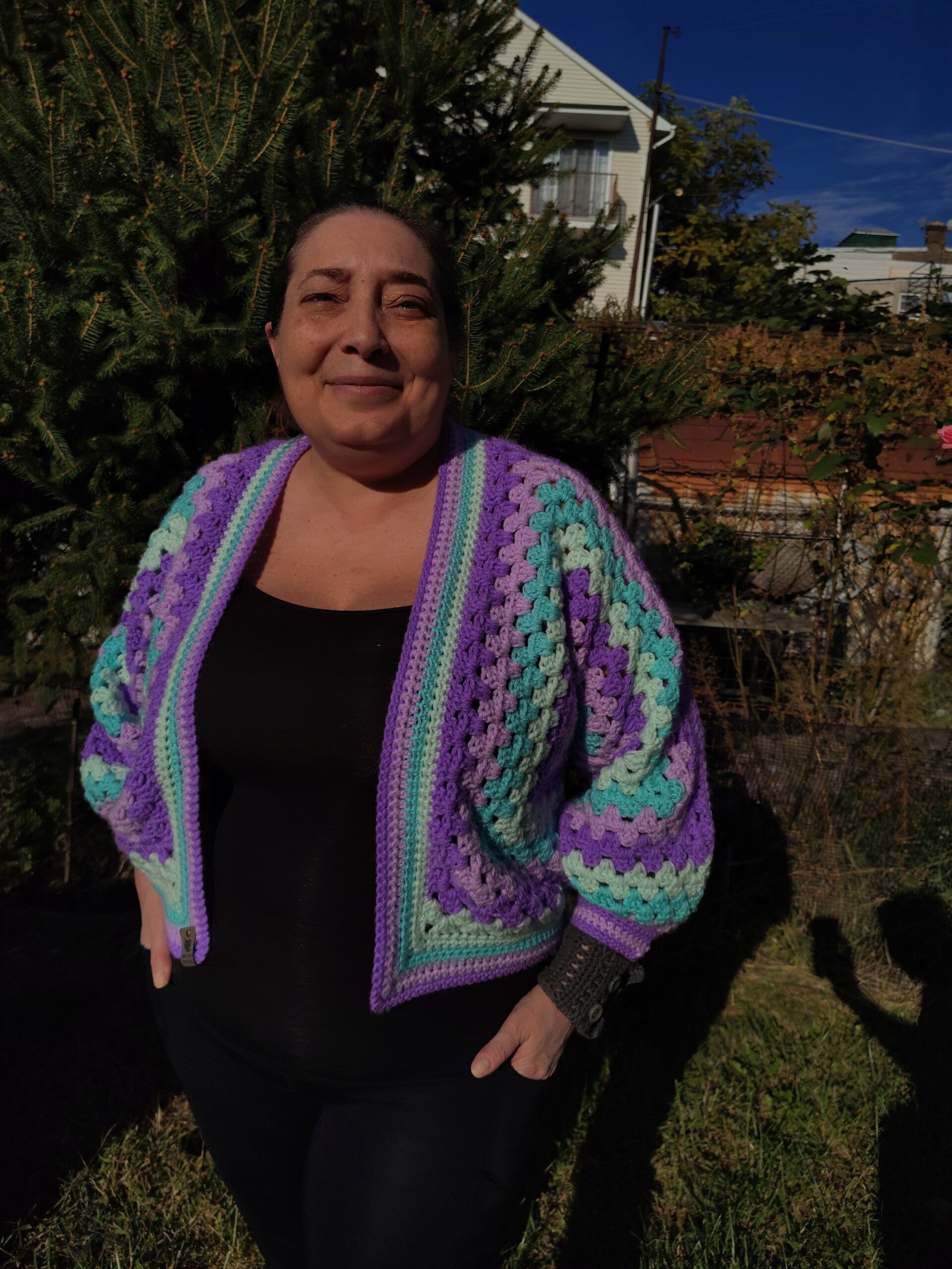 Pastel Cropped Hexie Cardigan