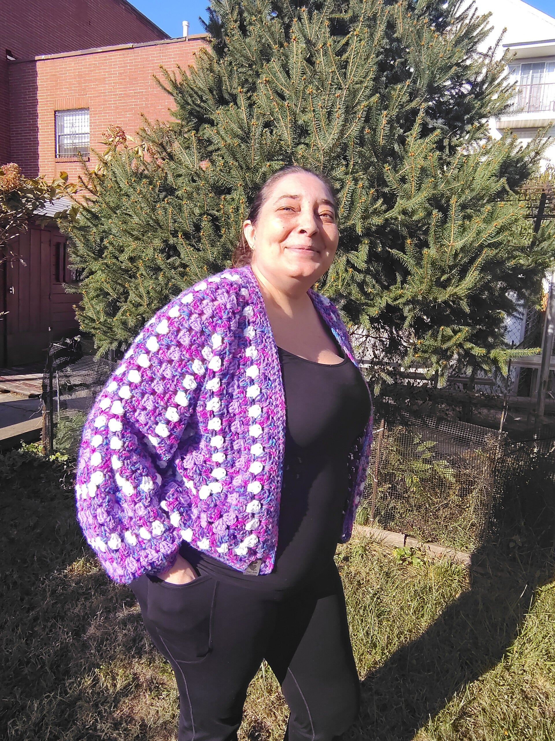 Purple Fuchsia Hexie Cardigan