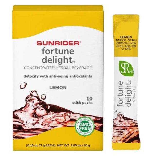 Vergiss Energydrinks: Fortune Delight® hydriert dich auf gesunde Art. Geschmack Zitrone 10/3g Sticks