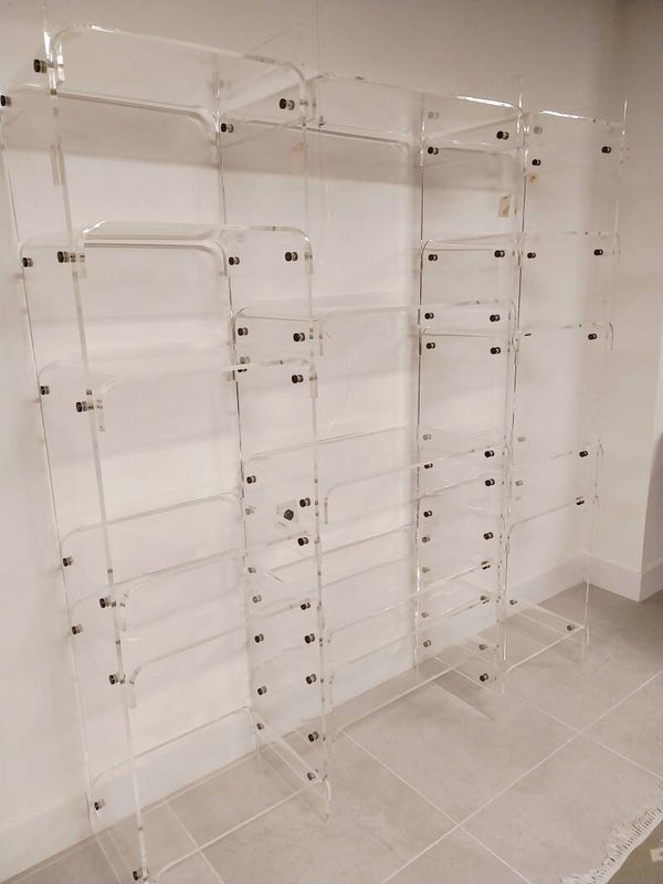 Mid-Century plexiglas shelving unit