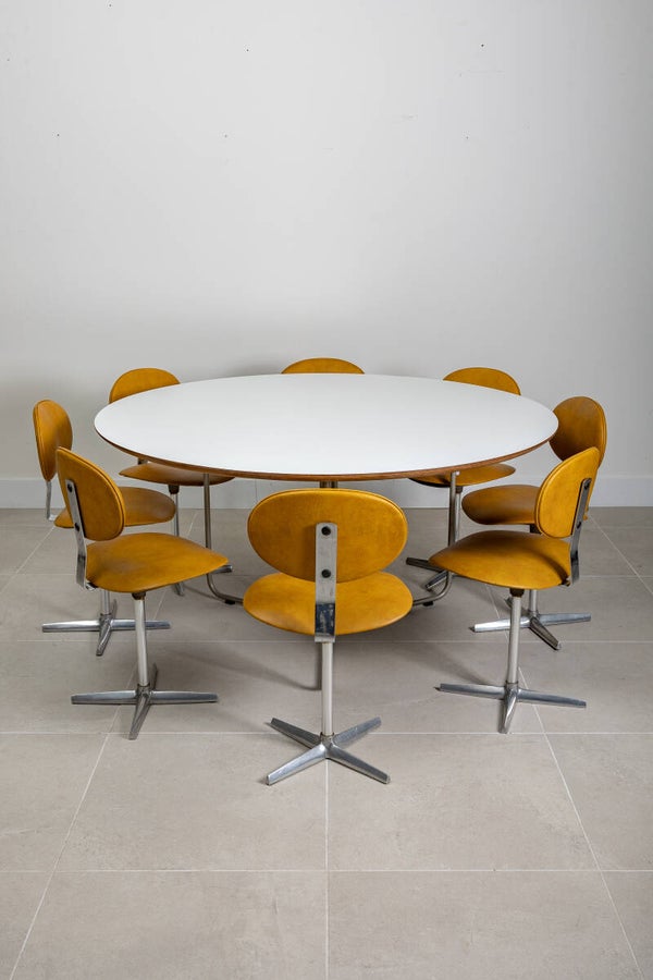 Beaufort dining table and 8 chairs Binocle by Georges Van Rijck