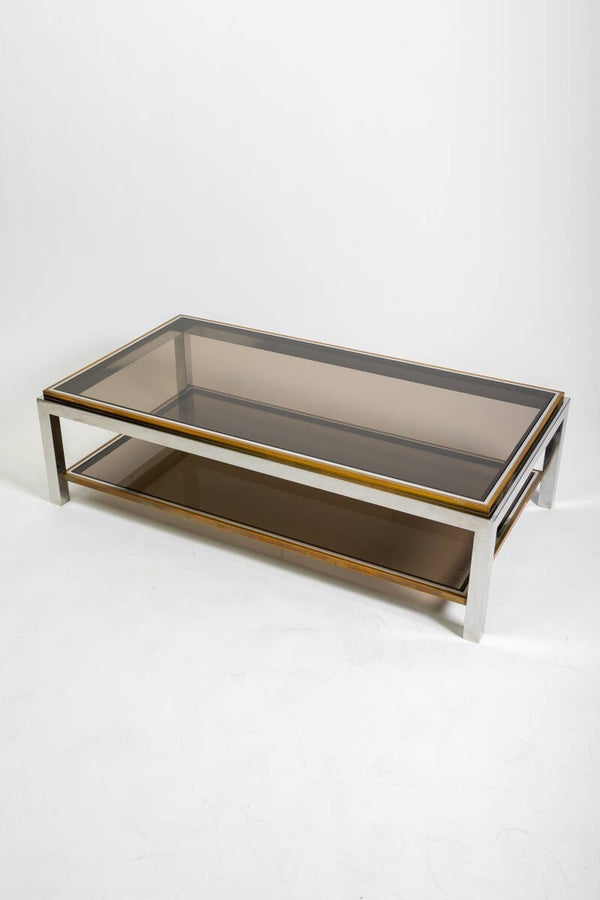 Maison Charles: brass/glass coffee table