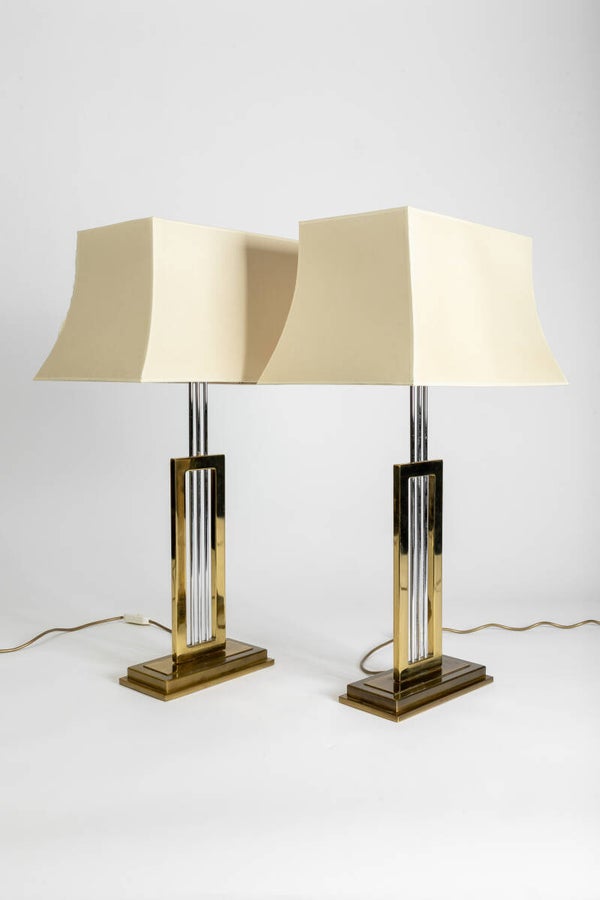 A pair of Italian Hollywood regency tablelamps