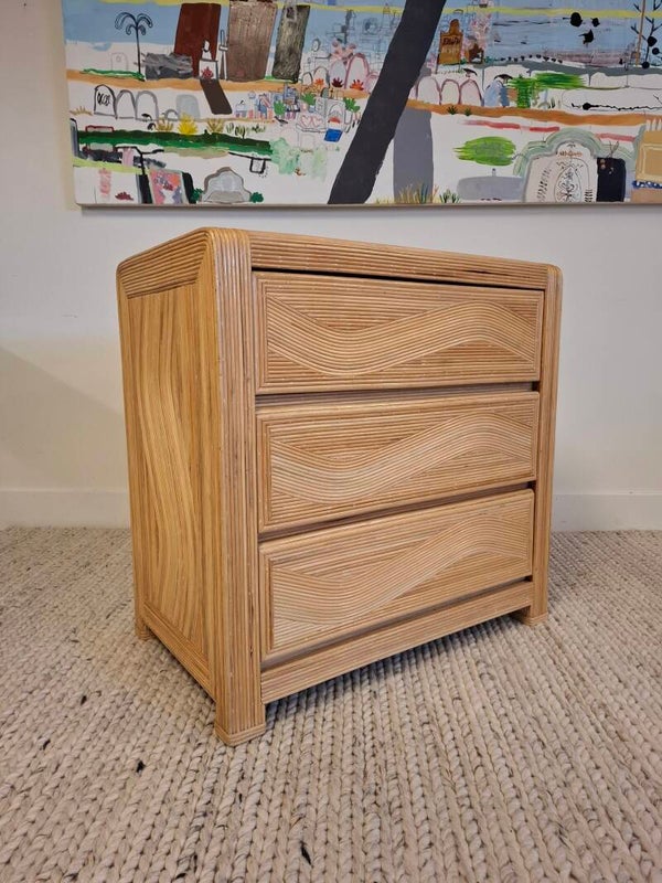 Papercord ratan boho-style drawer cabinet