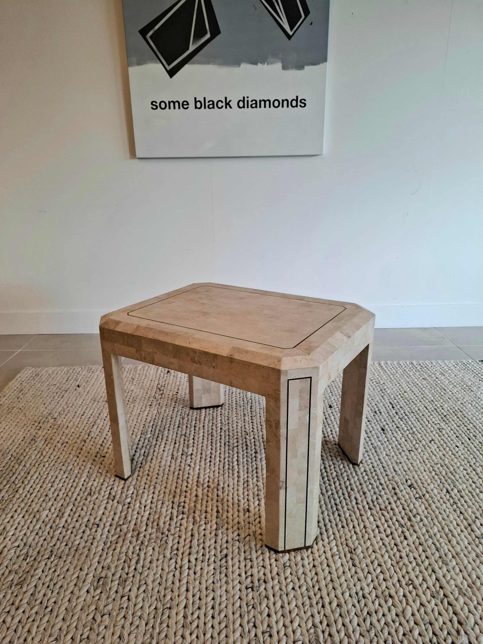 Maitland-Smith tesselated (mosaique) travertine coffee-table