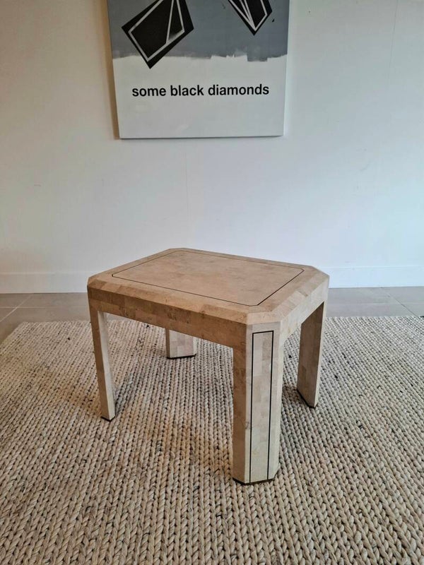 Maitland-Smith tesselated (mosaique) travertine coffee-table