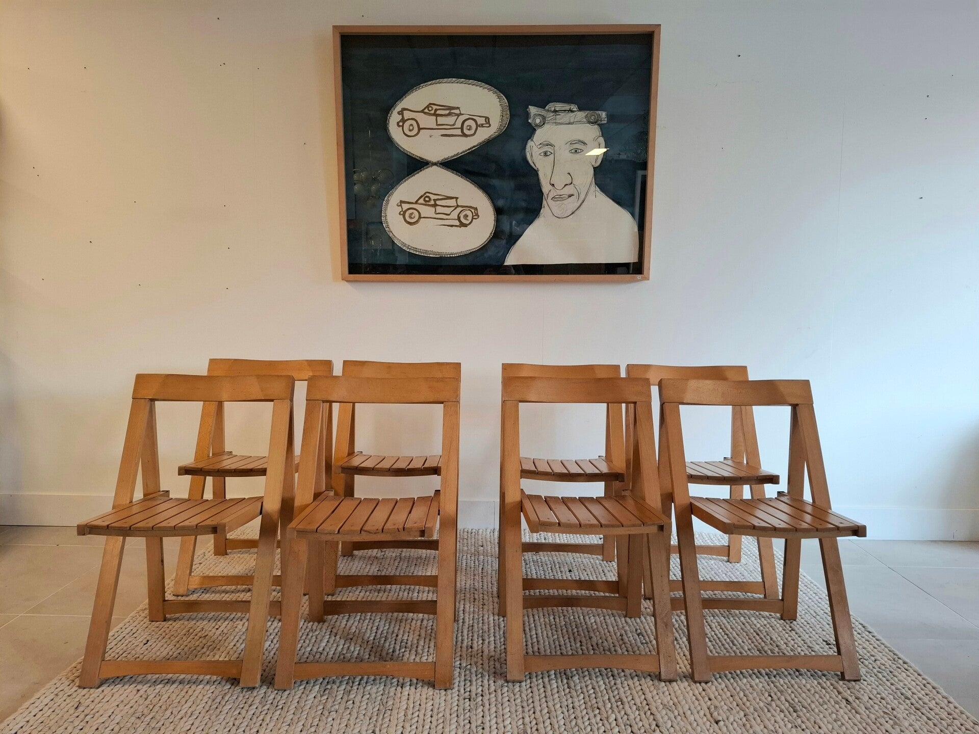 8 folding chairs "Triëste" by Aldo Jacober