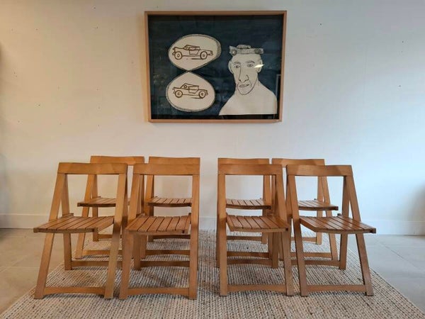 8 folding chairs "Triëste" by Aldo Jacober