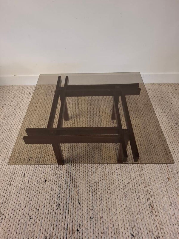 Mid-Century geometrical coffee-table in Wengé wood