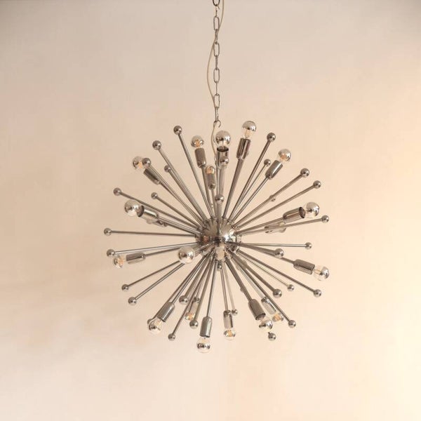 Space-age Sputnik suspension in chrome 20 lights