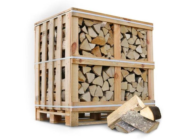 Palette kammergetrocknetes gespalten Eiche Brennholz 25cm