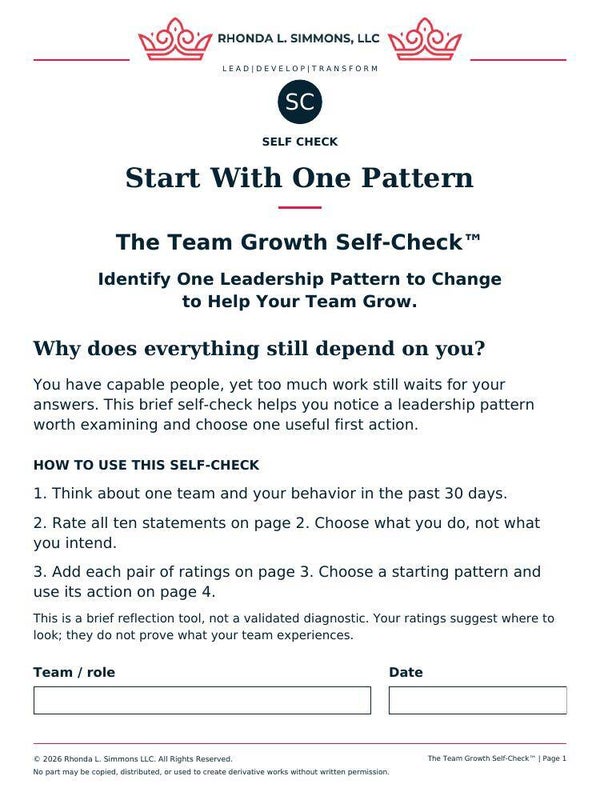 The Team Growth Self-Check™ | Free Leadership Tool
