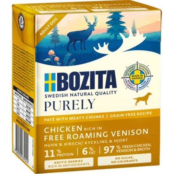 Bozita Dog Tetra Purely Paté mit Huhn & Hirsch 370g