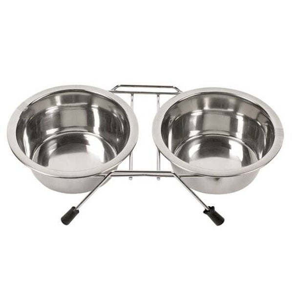 Duvoplus Edelstahl Doppel-Napfständer 2x 240ml / 11cm