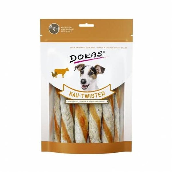Dokas Dog Snack Kau Twister Rinderhaut, Pansen & Hühnerbrust 200