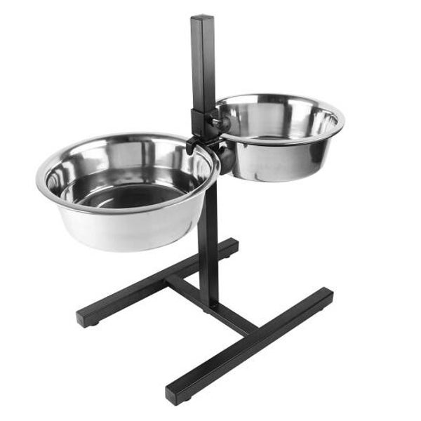 Duvoplus höhenverstellbarer Doppelnapf-Ständer 2x 1890ml / 47x27x52,5cm