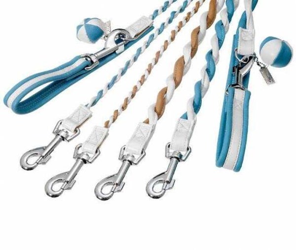 Karlie COTTAGE LINE Führleine - Blau-Weiß 10 mm, 110 cm