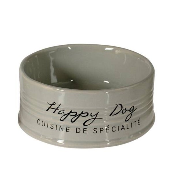 Duvoplus Futternapf Stone Happy Dog - grau 300ml - Ø10,5cm