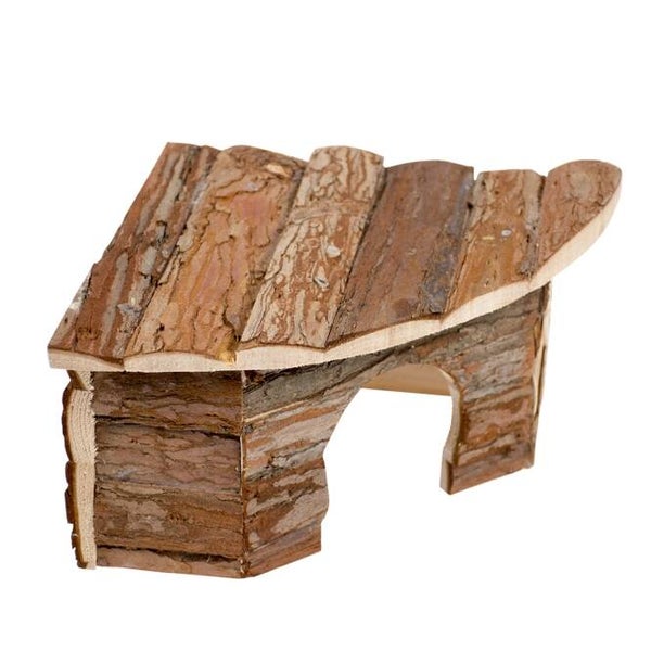 Duvoplus Eck-Kleintierhaus mit Rinde 22 x 22 x 13cm