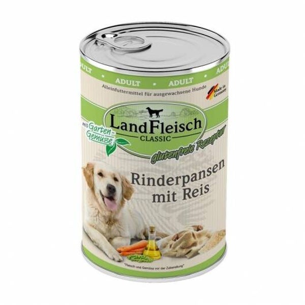 Landfleisch Dog Classic Rinderpansen mit Reis & Gartengemüse 400g
