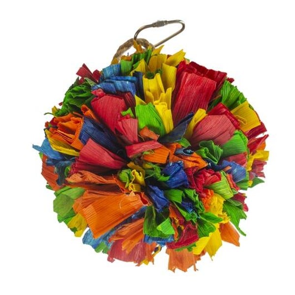 Duvoplus Vogelspielzeug Pompom aus Maisblättern 12,7x7,6x7,6cm