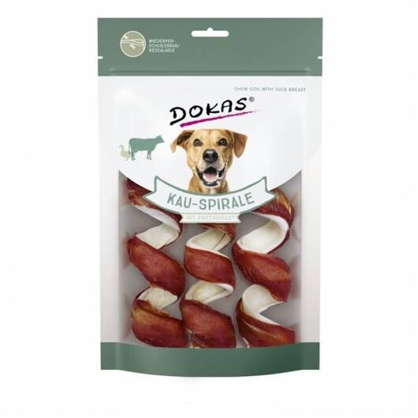 Dokas Dog Snack Kauspirale mit Entenbrust 110g
